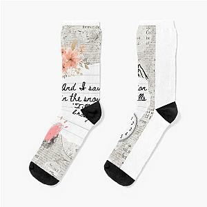 Landslide by Fleetwood Mac Lyric Print Socks