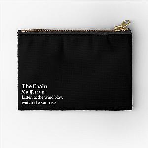 The Chain by Fleetwood Mac Stevie Nicks Aesthetic Minimal Black Zipper Pouch