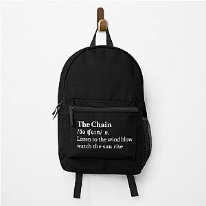 The Chain by Fleetwood Mac Stevie Nicks Aesthetic Minimal Black Backpack