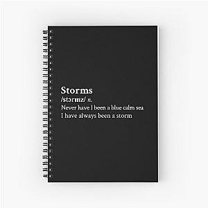 Storms by Fleetwood Mac Black Aesthetic Spiral Notebook