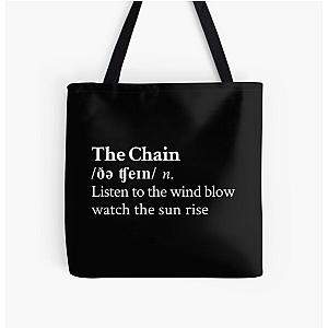 The Chain by Fleetwood Mac Stevie Nicks Aesthetic Minimal Black All Over Print Tote Bag