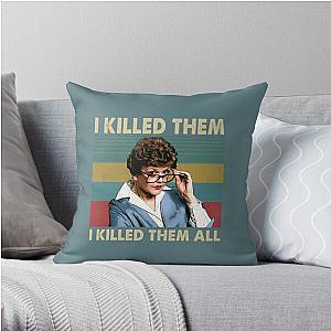 Jessica Fletcher Murder She Wrote Vintage I Killed Them I Killed Them All Throw Pillow