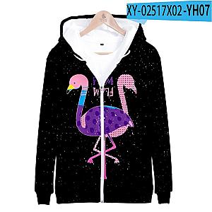 New Flim Flam Flamingo 3D Zipper Fashion Hoodie [11946] [ID11946]