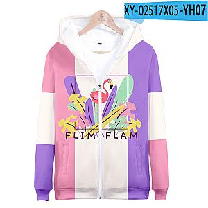 Flim Flam Flamingo 3D Zipper Print Pullover Hoodie [11943] [ID11943]