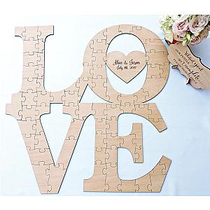 Wedding Puzzle Shop - Wedding Guest Book Note Custom LOVE Puzzle [12125] [ID12125]