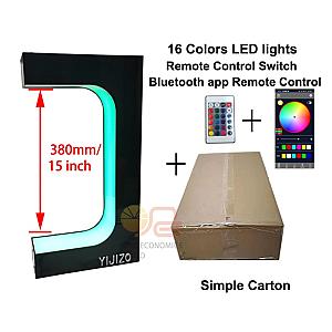 Black 15 Inches RC Single Shoe Display with 16 Colors LED Light and Simple Carton