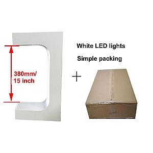 White 15 Inches Single Shoe Display with White LED Light and Simple Carton