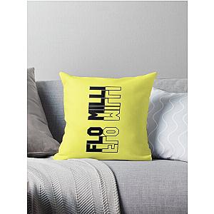 of Rap Girl Flo Milli Shit Design Yellow Throw Pillow