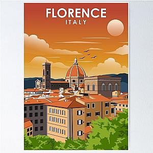Florence Italy Tuscany Vintage Minimal Retro Travel Poster Poster