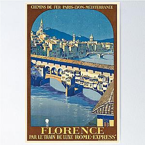 1921 Florence Italy Ponte Vecchio Travel Poster Poster