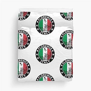 Florence City Skyline, Italian Flag Duvet Cover