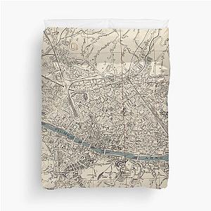 Vintage Florence Italy Map (1943) Duvet Cover