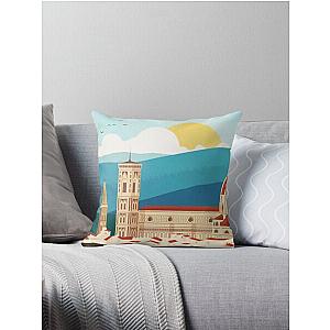 Vintage Florence Italy Travel Poster - Italian Poster Throw Pillow