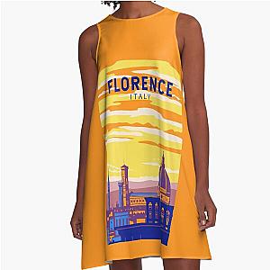 Florence Italy Travel Art Vintage A-Line Dress