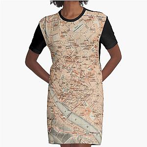 Vintage Map of Florence Italy (1895) Graphic T-Shirt Dress