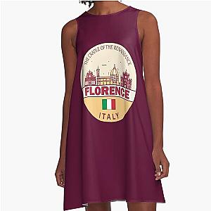 Florence Italy City Skyline Emblem A-Line Dress