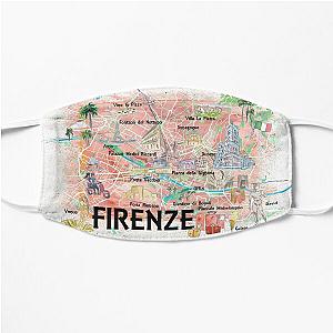 Florence Italy Illustrated Map with Roads Landmarks and Highlights Flat Mask