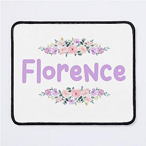 Purple Flower Florence Name Label Mouse Pad