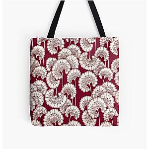 Florence Broadhurst Inspired Design - Red All Over Print Tote Bag