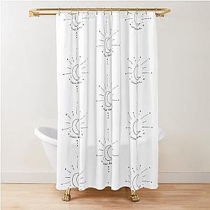 Florence Welch Cosmic Love Moon and Stars Art Doodle Shower Curtain