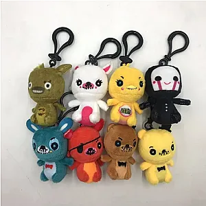 10cm FNAF Plush Keychain Bear Foxy Chica Clown Bonnie Animal Stuffed Plushie Dolls Keychain