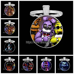 2023 Funny Sfm Fnaf Animatronics Keychain for Men Cute Anime Key Ring Gifts for Friend Handmade Jewelry