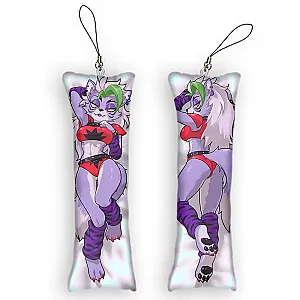 Mini Dakimakura Anime Roxanne Wolf(fnaf) Keychain Pendant Double-Sided Print Hanging Ornament Cute Small Body Pillow Decoration