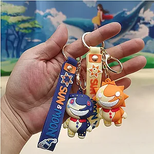 Fnaf Sundrop Silicone Creative 3D Mini Toy Doll Figurine Keychain Clown Flip Sun Moon Pendant Keyring Car Backpack Gift Ornament