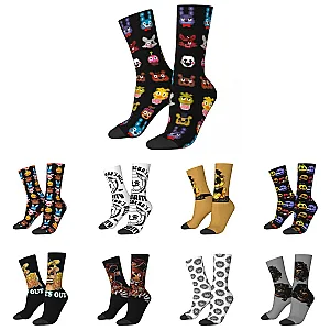 FNAF Game Happy Seamless Pattern Printed Funny Crazy Socks