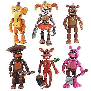 13-15cm FNAF Cute Bonnie Bear Doll 6pcs Action Figure Toys Set