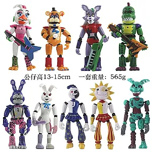 13-15cm FNAF Cute Animals Sun and Moon 8pcs Action Figure Toys Set