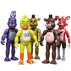 13-15cm FNAF Cute Bonnie Bear Action 5pcs Figure Toys Set