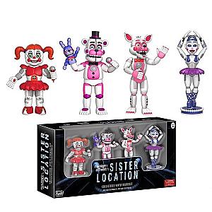 FNAF Five Nights At Freddy's 4psc 5.5cm White Animals Cartoon Action Figure Toy Set