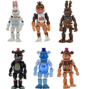 FNAF Five Nights At Freddy's 6pcs Freddy Bonnie Cartoon Action Figure Toy Set