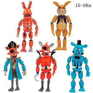 FNAF Five Nights At Freddy's 5pcs Freddy Bonnie Pirate Foxy Cartoon Action Figure Toy Set