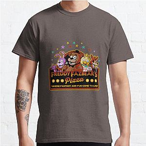 Five Nights at Freddy's T-Shirts - Five Nights at Freddy's Freddy Fazbear's Pizza FNAF logo Classic T-Shirt