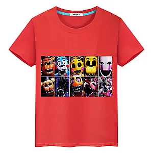 FNAF Game Characters Print Summer T-shirt