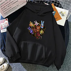 Five Nights At Freddy's FNAF Characters Print Black Hoodies