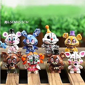 8pcs set FNAF Freddy Bonnie Foxy Fazbear Bear Action Figures Toys