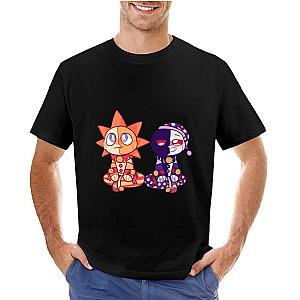 Cute FNAF Sundrop and Moondrop Sitting Cartoon T-Shirt