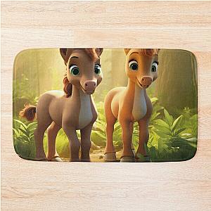 Two Cute Foals Bath Mat