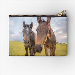 Two Curious Foal, Baby Horse Zipper Pouch