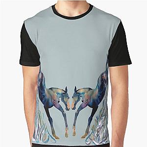Two foals bucking watercolour Graphic T-Shirt