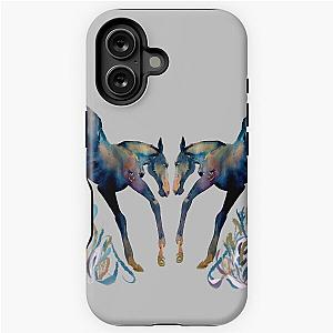 Two foals bucking symmetrical watercolour iPhone Tough Case