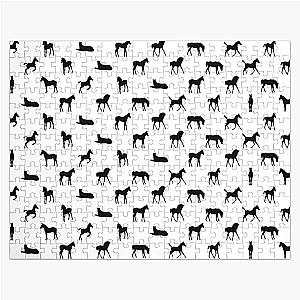 Foals Over Pattern Black on White by Orikall Jigsaw Puzzle