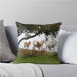 Mares and Foals Throw Pillow