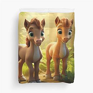 Two cute foal duvet cover