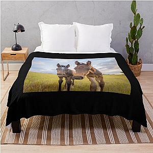 Two Curious Foal, Baby Horse, Colt & Filly Throw Blanket