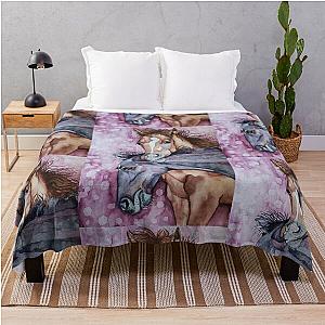 Playful Foals Throw Blanket