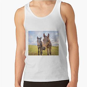 Two curious foals baby horses colt filly Tank Top